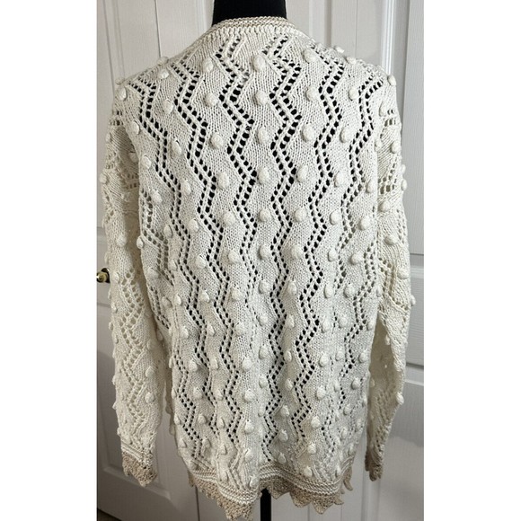 Express Tricot Womens Sz S Off White Open Handknitted Heavy Pullover Sweater EUC - Picture 4 of 7